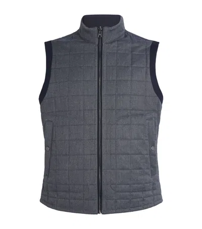 Pal Zileri Quilted Zip-up Gilet In Blue