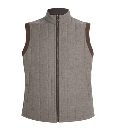 Pal Zileri Quilted Zip-up Gilet In Brown