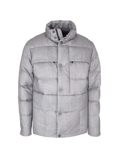 Pal Zileri Quilted-design Jacket In Gray