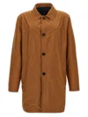 Pal Zileri Reversible Car Coat Front Pockets Long Sleeves In Brown