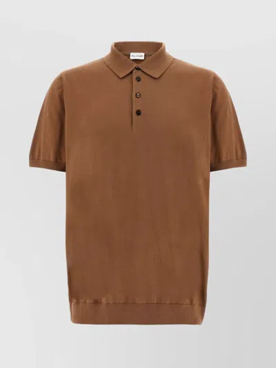 Pal Zileri Ribbed Collar Polo Shirt With Short Sleeves In Multicolor