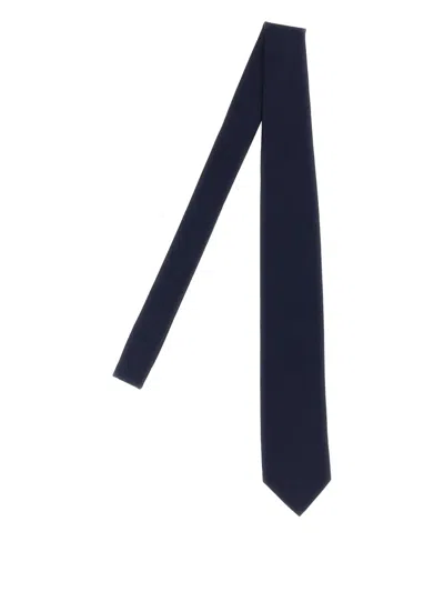 Pal Zileri Ribbed Silk Tie In Blue