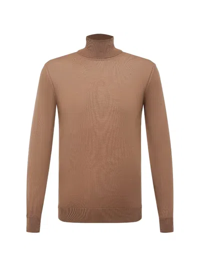 Pal Zileri Roll-neck Knitted Sweater In Brown