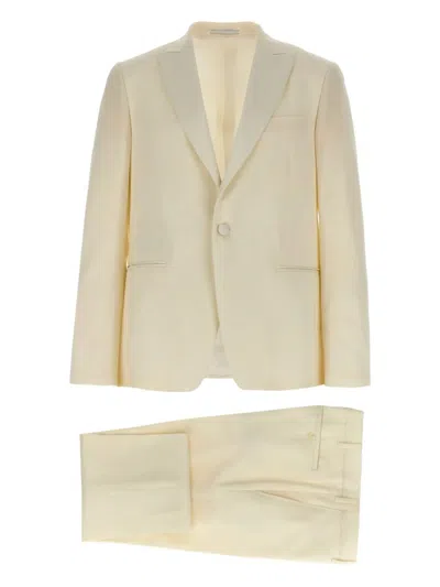 Pal Zileri Satin-detail Single-breasted Suit In Neutral