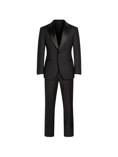 Pal Zileri Satin-lapel Suit In Animal Print