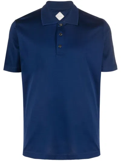 Pal Zileri Short-sleeve Cotton Polo Shirt In Blue