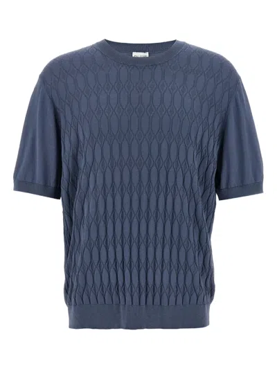 Pal Zileri Tone-on-tone Diamond Pattern Silk In Blue