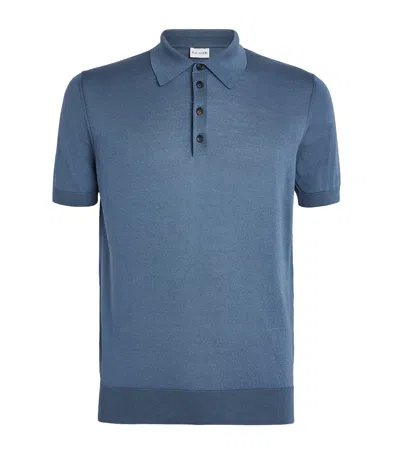 Pal Zileri Silk-cotton Polo Shirt In Blue