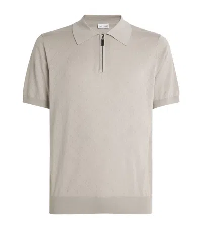 Pal Zileri Silk-cotton Zip Polo Shirt In Neutral