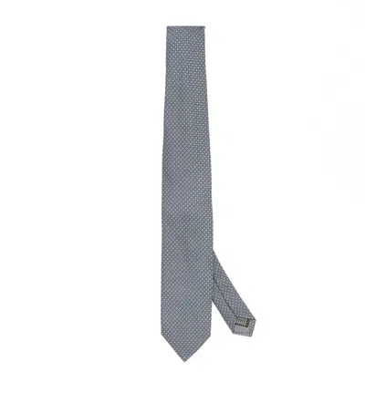 Pal Zileri Silk Geometric Tie In Blue