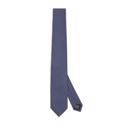Pal Zileri Silk Geometric Tie In Blue