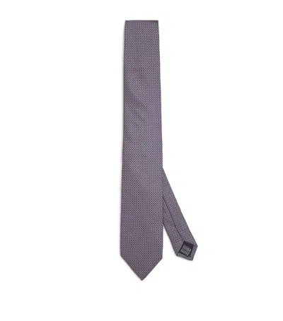 Pal Zileri Silk Geometric Tie In Purple