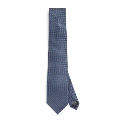 Pal Zileri Silk Jacquard Tie In Blue