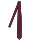 Pal Zileri Slim Textured Silk Tie With Keeper Loop In Burgundy