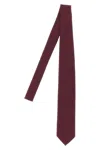 Pal Zileri Slim Textured Silk Tie With Keeper Loop In Burgundy