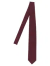 Pal Zileri Slim Textured Silk Tie With Keeper Loop In Burgundy