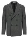 Pal Zileri Check Pattern Notch Lapel Blazer In Gray