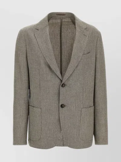 Pal Zileri Single-breasted Jacket Tailored Back Vent In Beige