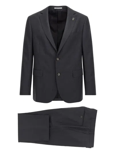 Pal Zileri Single-breasted Wool Suit In Blue