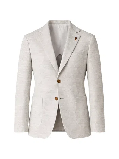 Pal Zileri Single-breasted Notched-lapels Blazer In Gray