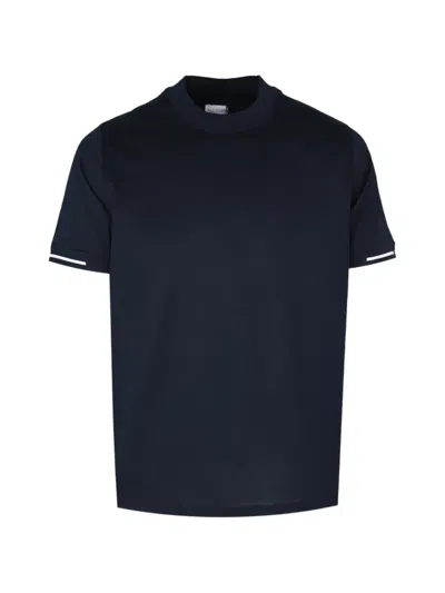 Pal Zileri Stripe-detail Crew-neck T-shirt In Blue