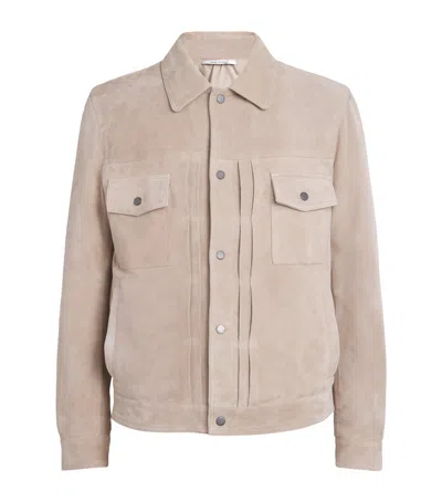 Pal Zileri Suede Shirt Jacket In Brown