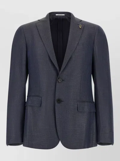 Pal Zileri Tailored Single Breasted Blazer Jacket In Blue