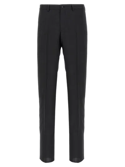 Pal Zileri Tailored Slim-fit Black Wool Trousers With Pleats