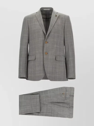 Pal Zileri Tailored Suit Detail Back Vent In Gray