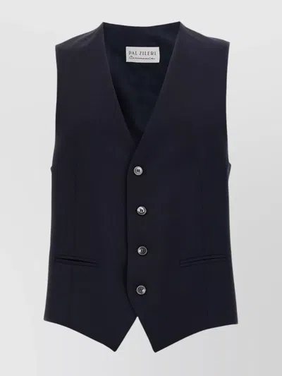 Pal Zileri Tailored Vest With V-neckline And Adjustable Back Strap