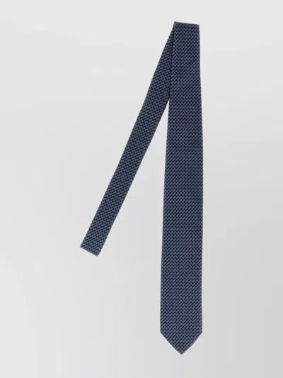 Pal Zileri Textured Silk Tie Slim Design In Blue