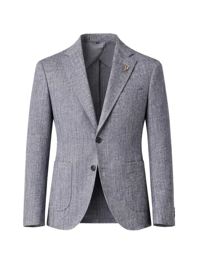 Pal Zileri Textured Single-breasted Blazer In Gray