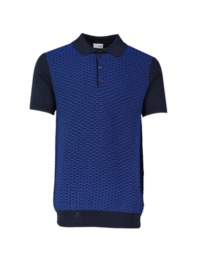 Pal Zileri Textured-knit Polo Shirt In Blue