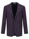 Pal Zileri Tailored Blazer With Notch Lapel And Pockets In Purple