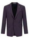 Pal Zileri Tailored Blazer With Notch Lapel And Pockets In Purple