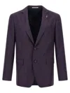 Pal Zileri Tailored Blazer With Notch Lapel And Pockets In Purple