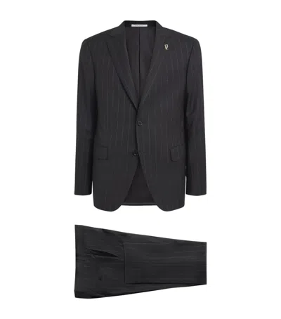 Pal Zileri Virgin Wool-blend Pinstripe 2-piece Suit In Black