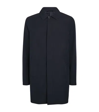Pal Zileri Water-repellent Overcoat In Navy