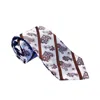 Pal Zileri White/ Brown Pattern Silk Tie In Multi