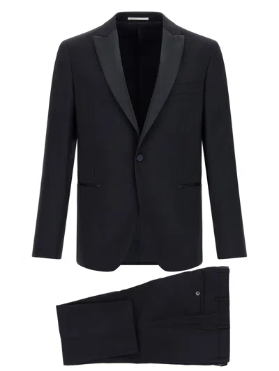 Pal Zileri Wool And Satin Dress In Black