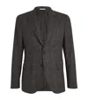 PAL ZILERI WOOL-BLEND SUEDE-TRIM BLAZER