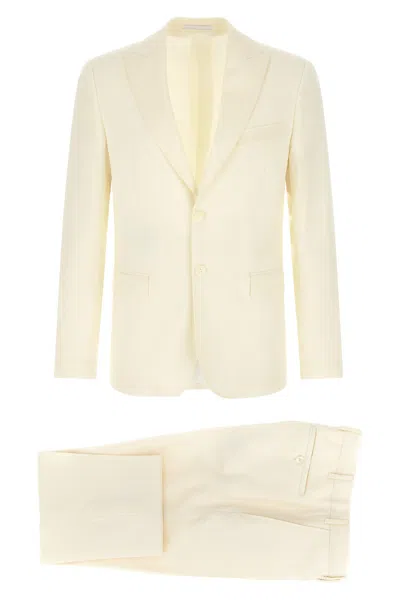 Pal Zileri Wool Suit Ceremony Line Notch Lapel In Neutral