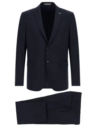 Pal Zileri Single-breasted Wool Suit In Blue