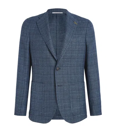 Pal Zileri Wool-linen Brera Blazer In Blue