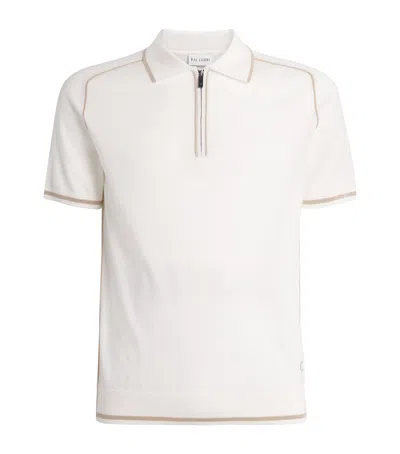 Pal Zileri Wool Quarter-zip Polo Shirt In White