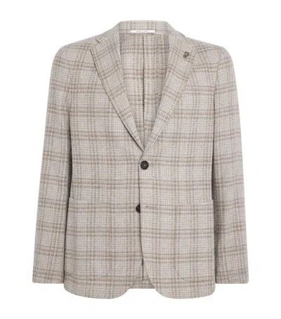 Pal Zileri Wool-silk-blend Brera Blazer In Neutral