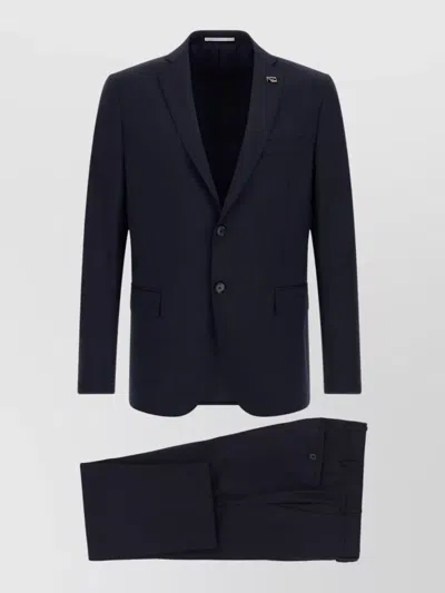 Pal Zileri Wool Suit Jacket And Tailored Trousers In Blue