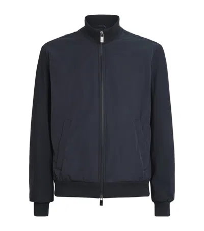 Pal Zileri Zip-up Bomber Jacket In Blue