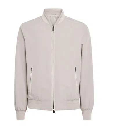 Pal Zileri Zip-up Bomber Jacket In Neutral