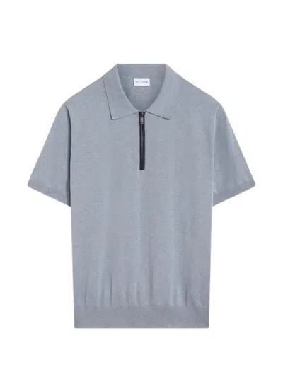 Pal Zileri Zip-fastening Knitted Polo Shirt In Gray